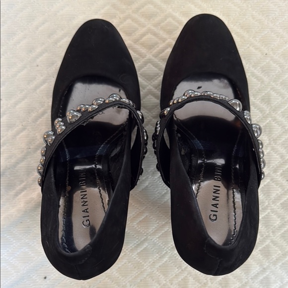 Gianni Bini Black Mary-Jane Studded Heels - Picture 4 of 11